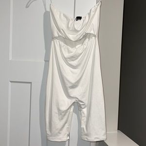 White Cut-Out Capri Romper